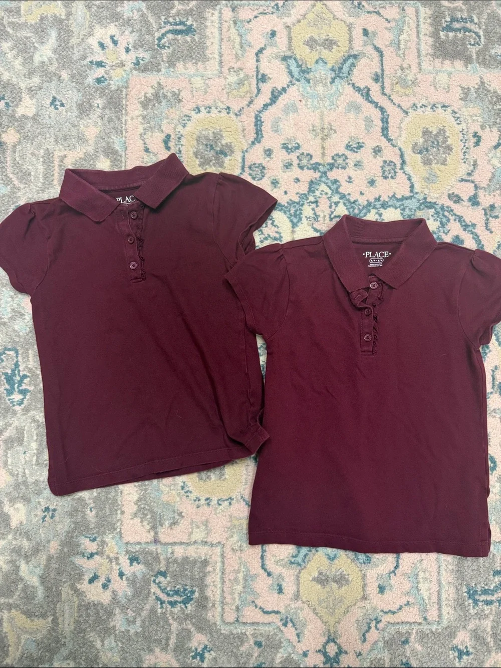 The Children's Place Girls' Maroon Polo Top - Set of 2